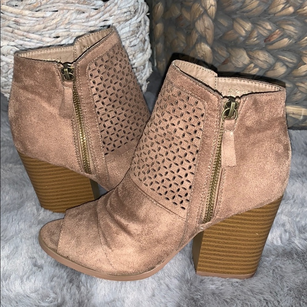 Yoki Brown Ankle Booties with Gold Accents